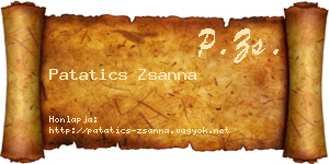 Patatics Zsanna névjegykártya
